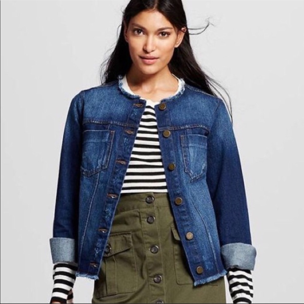NWOT Who What Wear Raw Hem Denim Jean Jacket